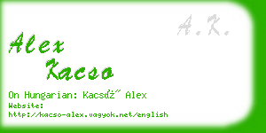 alex kacso business card